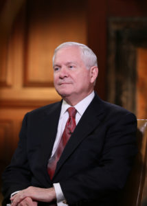 Chancellor Gates on campus in May of 2013. Photo credit: Stephen Salpukas/College of William & Mary.