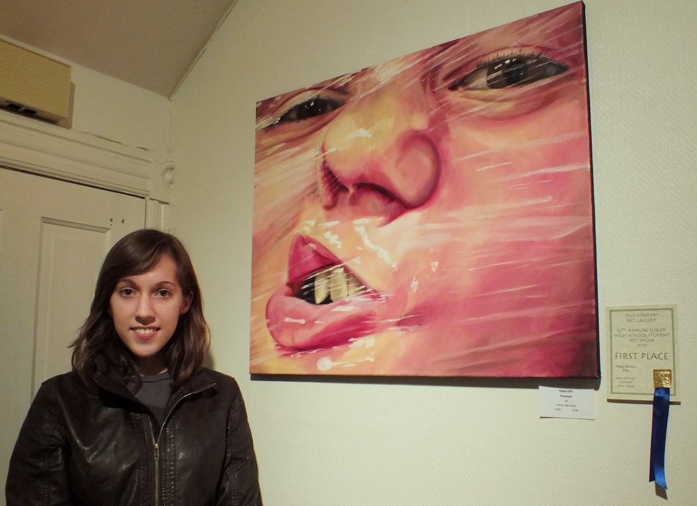 Haley Benson Ellis, a senior at Warhill High School, with "Packaged" (Hannah S. Ostroff/WYDaily)