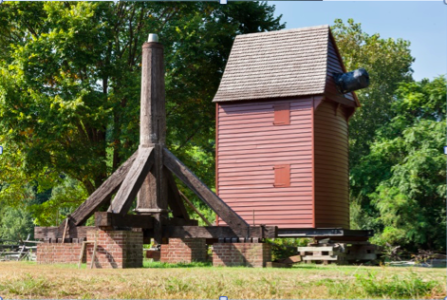 The windmill's structure will be affixed to its base in a ceremony on Tuesday. (Courtesy Colonial Williamsburg)