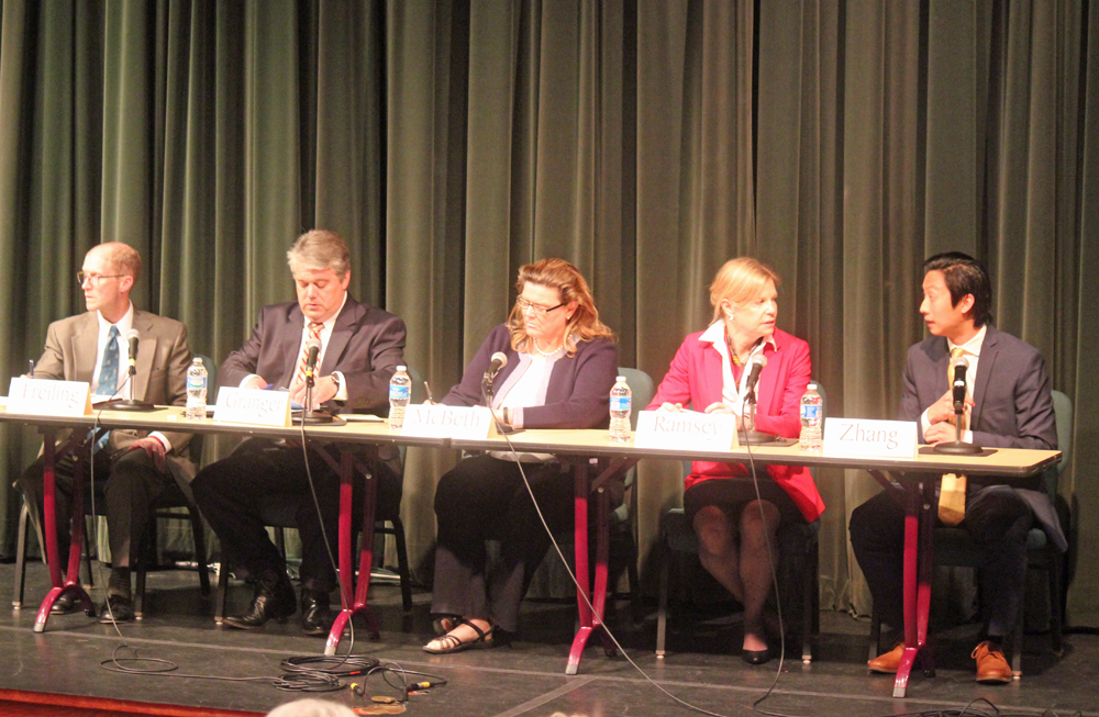 (From left to right) Vice Mayor Paul Freiling, Greg Granger, Elaine McBeth, Barbara Ramsey, Benming Zhang.