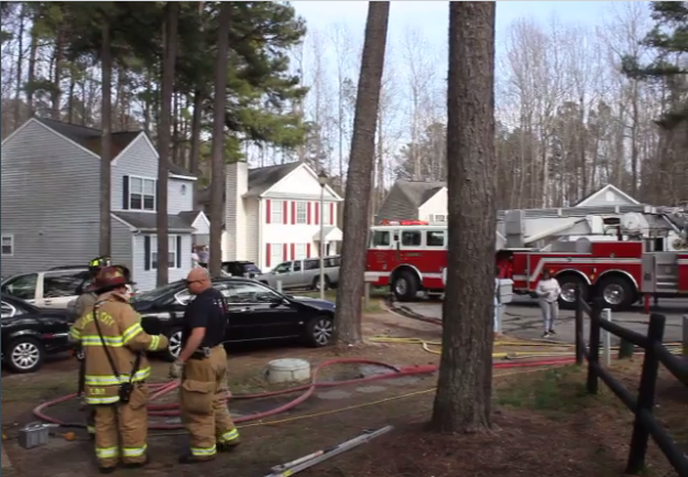 A house fire displaced a James City County family Tuesday evening. (Courtesy James City County)