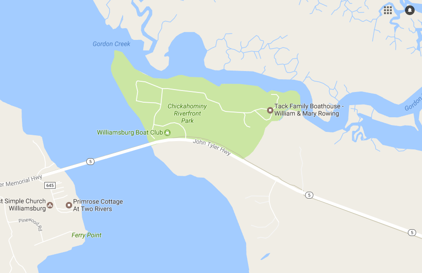 The site of Monday's crash. (Courtesy Google Maps)