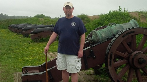 J. Michael Moore at his favorite redoubt at the Yorktown Battlefield, Redoubt 9 (Jennifer Holden/WYDaily)