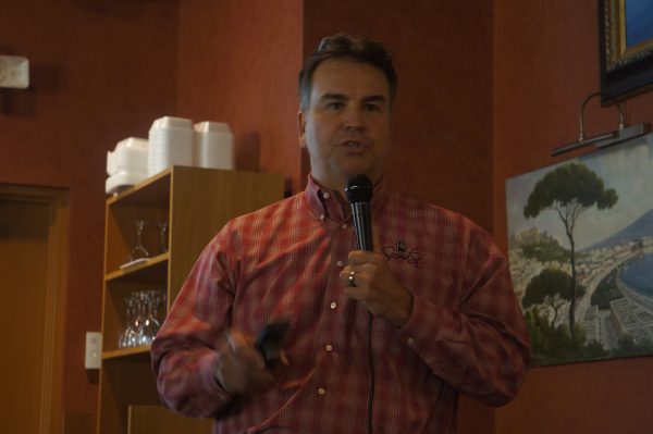 Mickey Chohany, owner of the Second Street Bistro, voiced concerns on behalf of the the Williamsburg Area Restaurant Association, calling the proposed tourism development fund the “too damned fast” tax. (Steve Roberts, Jr./WYDaily)