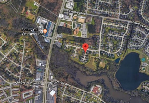 Terrance Circle near J. Clyde Morris Boulevard. (Courtesy Google)