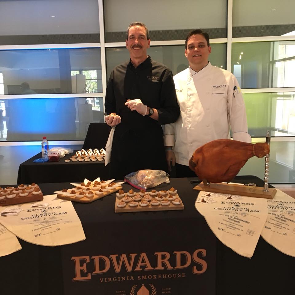 Edwards Virginia Ham offered a selection of hors d’oeuvres at the Culinary Kick-off. (Courtesy Kayla Kearse/ GWCTA)