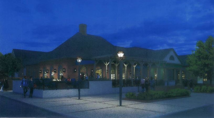 An artist's rendition of the new Mellow Mushroom in Merchants Square, that was approved by the city's Architectural Review Board. (Courtesy/City of Williamsburg)