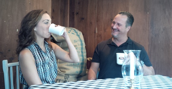 Celeste and Jo Gucanac enjoying their product. (WYDaily/Jennifer Holden)