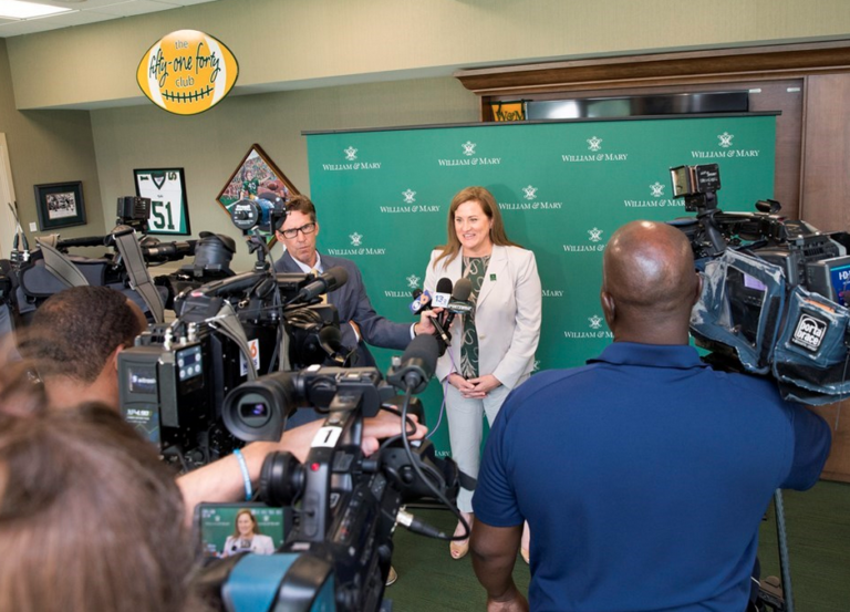 William & Mary Athletics Director Samantha Huge reflects on her first year at the university. (WYDaily photo/Courtesy Tribe Athletics)