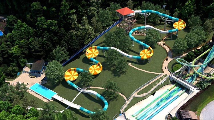 Overhead rendition of the Cutback hybrid water roller coaster. (WYDaily/Courtesy SeaWorld Parks & Entertainment)
