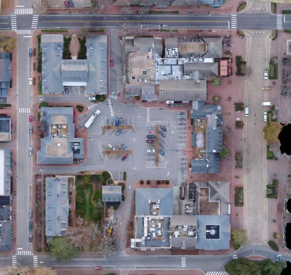 Overhead of the P3 lot as currently constructed. (WYDaily/ Courtesy Colonial Williamsburg Foundation)