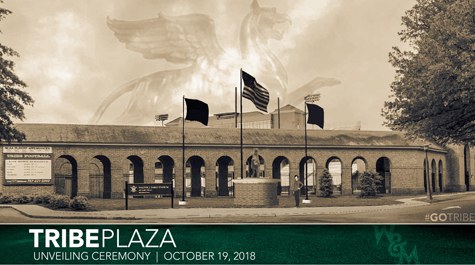 The focal point of the plaza will be a seven-by-five-foot bronze Griffin sculpture, resting on a six-foot high concrete and brick plinth. The sculpture will be surrounded by a semicircle of flagpoles. (WYDaily/ Courtesy William & Mary)