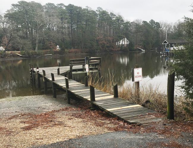 The new ADA-accessible pier and gangway will be built to the left of the current pier at Wormley Creek Landing. (WYDaily/Courtesy York County Parks and Recreation)