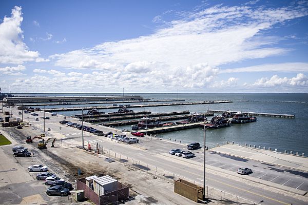 Official U.S. Navy file photo of empty piers at Naval Station Norfolk, Sept. 12, 2018, after Navy ships sortied ahead of Hurricane Florence. (U.S. Navy photo by Mass Communication Specialist 2nd Class Justin Wolpert/Released)