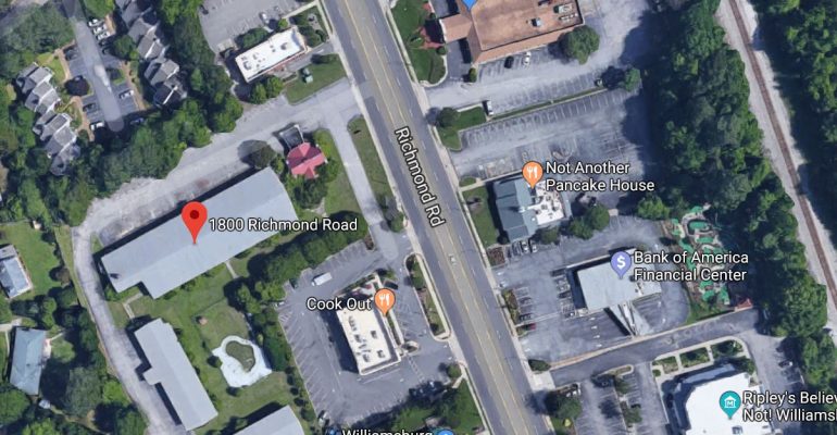 The Williamsburg EDA has approved a grant that will contribute to the demolition of 1800 Richmond Road. (WYDaily/Google Maps)