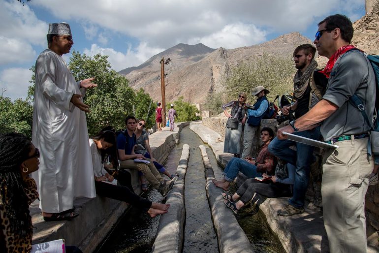 Professors Chuck Bailey (Geology) and Anne Rasmussen (Music & Asian and Middle Eastern Studies) leading a winter program in Oman. (WYDaily/Courtesy of Pablo Yanez)