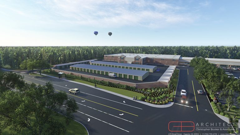 Construction on the new self-storage facility at the old Farm Fresh location in the Shoppes at Merrimac, will open on June 1. (WYDaily/ Courtesy of the Adams Property Group)