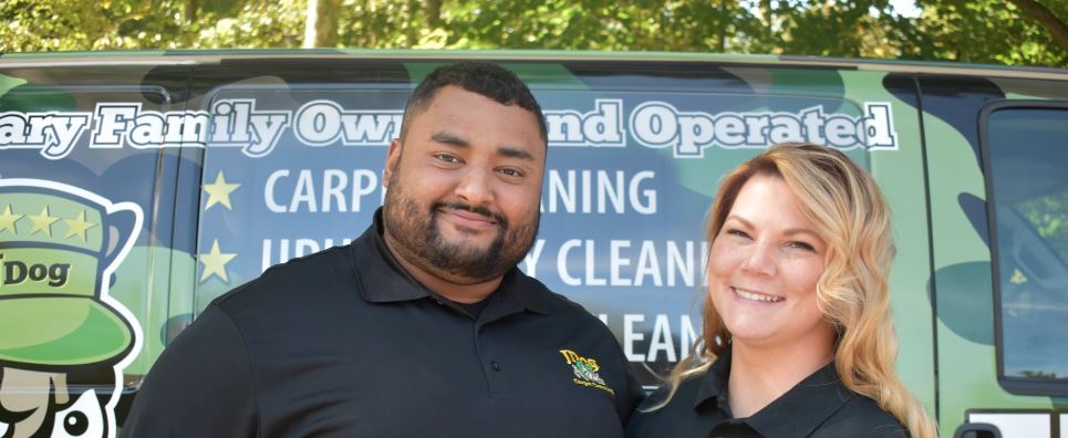 Mustafa and Ellen Brown are military veterans and the owners JDog Carpet Cleaning Williamsburg. (WYDaily/Courtesy JDog Carpet Cleaning Williamsburg)