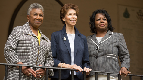 (From left) Lynn Briley, Janet Brown Strafer and Karen Ely were William & Mary's first African-American residential students. (WYDaily/Courtesy of Stephen Salpukas)