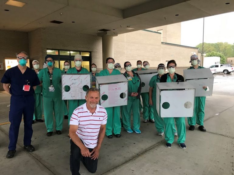 A mechanical engineer from Jefferson Lab has built intubation boxes to help protect staff from patient's using ventilators during the coronavirus (COVID-19). (WYDaily/ Courtesy of Riverside)