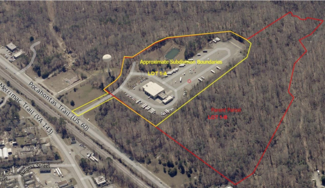 WATA wants to own and operate the bus facility at Colonial Williamsburg in Lot 1-A. (WYDaily/ Screenshot courtesy of the Williamsburg Planning Commission)