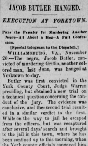 The Richmond-Times Dispatch covered Butler's execution in detail. (WYDaily/Newspapers.com)