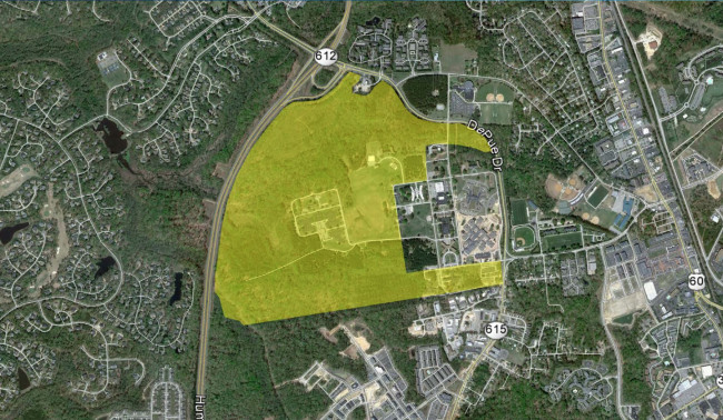 Screenshot of the land for sale near Eastern State Hospital. (WYDaily/ Courtesy of the Virginia Department of General Services)