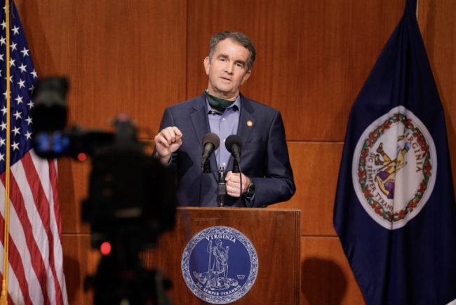 Gov. Ralph Northam announces new COVID-19 restrictions in Hampton Roads and the Historic Triangle limiting gatherings to 50 people and indoor dining to 50 percent capacity. (WYDaily file/Courtesy of the governor's office)
