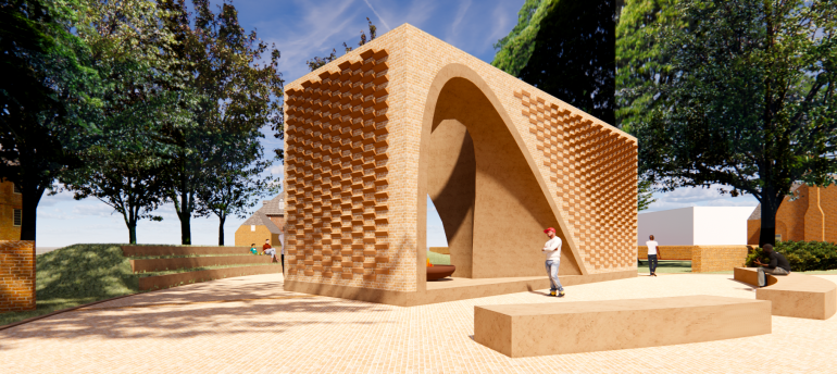 This image shows the finalized design concept for the Memorial to the African Americans Enslaved by William & Mary that was presented to the university’s Board of Visitors on Tuesday Aug. 25, 2020. (WYDaily/Courtesy of W&M)