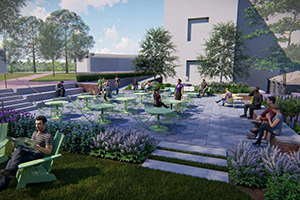 Preliminary design of Swem Patio. (WYDaily/Courtesy of W&M News)