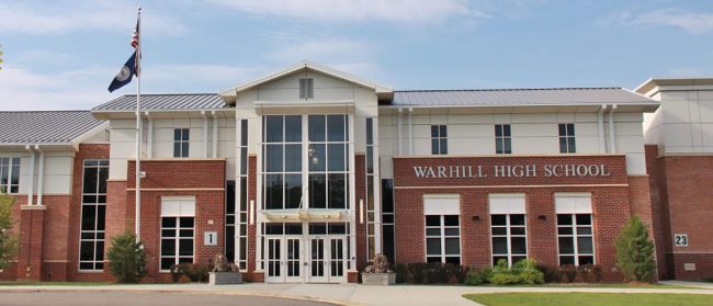 Warhill High School shut down because of coronavirus cases, school division says. (WYDaily/ Courtesy of WJCC Schools' Facebook page)